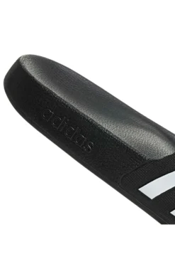 Adidas Adilette Aqua Schwarze Pantoletten mit weißen Bändern