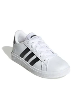 Adidas Grand Court 2 K Weiße Sneakers mit schwarzen Streifen