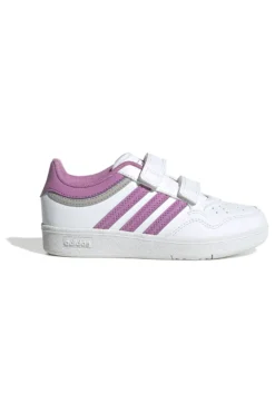 Adidas Hoops 4.0 CF C Sneaker in Weiß und Lila mit Klettverschluss