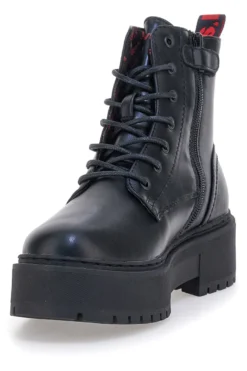 Anfibi neri platform con zip laterale e dettagli logati Levi's VCOO0021S
