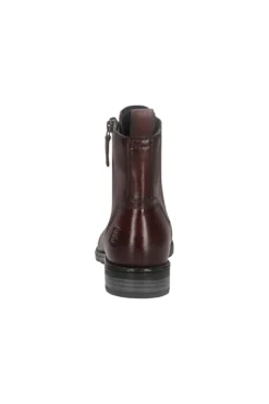 Bagatt D11AFS3K4100 Burgunderfarbene Leder-Schnürstiefel mit Reißverschluss und warmem Futter