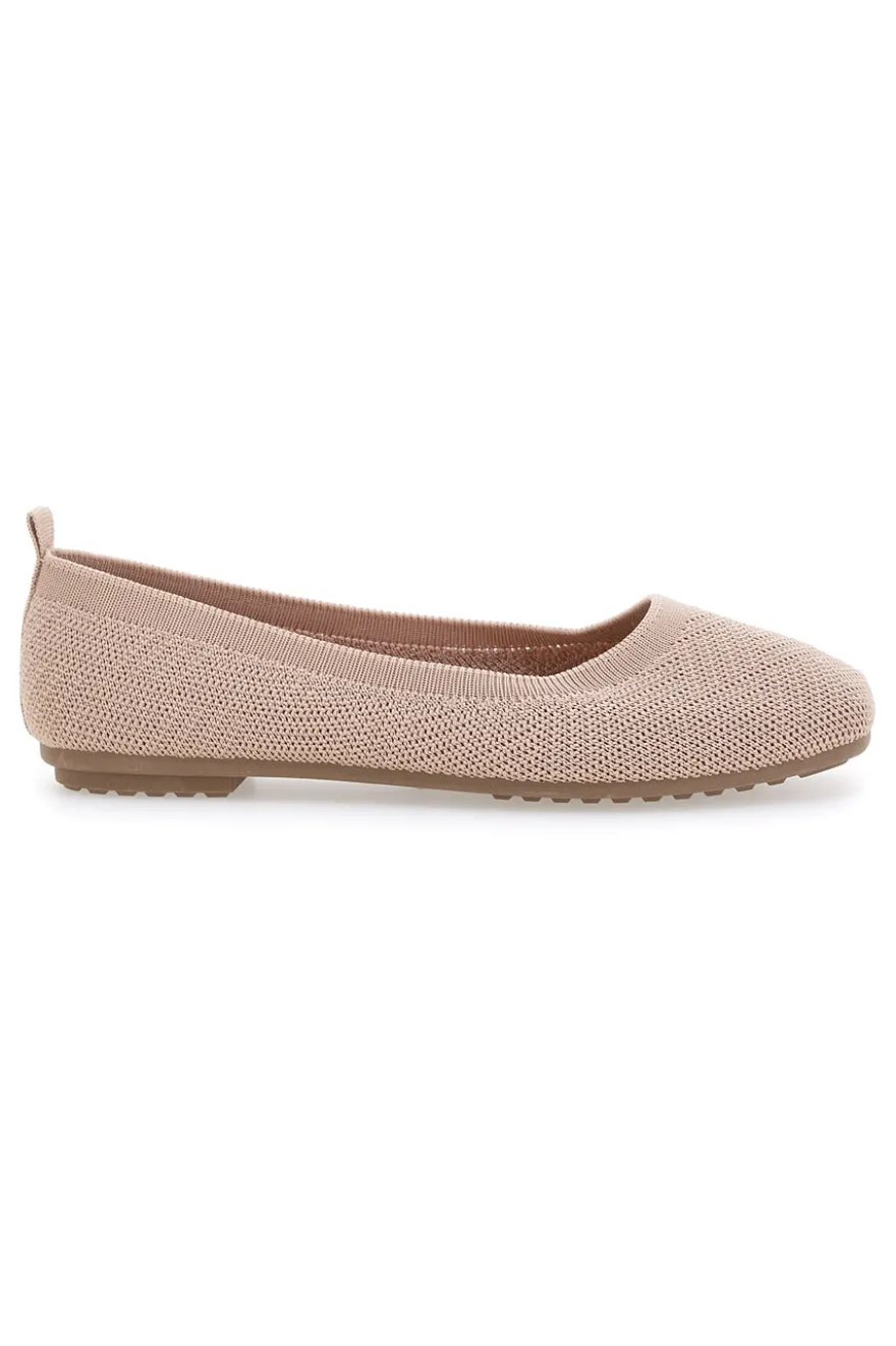 Ballerine beige in tessuto con soletta morbida The First PRE2