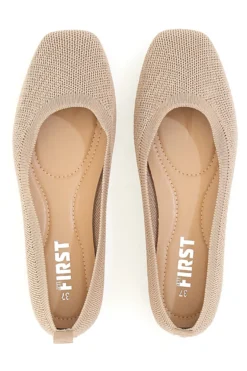 Ballerine beige in tessuto con soletta morbida The First PRE2