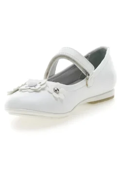 Ballerine Bianche con Cinturino e Clip con Fiori LAURA BIAGIOTTI AG17081