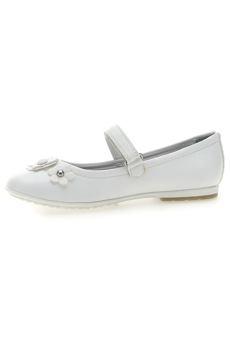 Ballerine Bianche con Cinturino e Clip con Fiori LAURA BIAGIOTTI AG17081