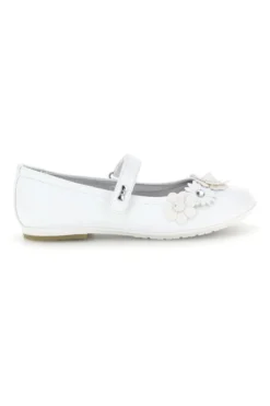 Ballerine bianco applicazioni floreali cinturino Laura biagiotti L9863C9762