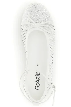 Ballerine bianco traforato cinturino regolabile Grazie girl 120568B