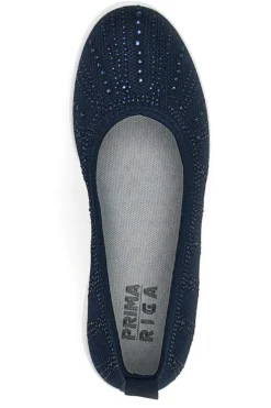 Ballerine Blu In Tessuto Con Strass Prima Riga 429