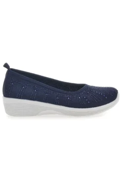 Ballerine Blu In Tessuto Con Strass Prima Riga 429