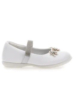 Ballerine con fiori e strass bianche ENERGY E705