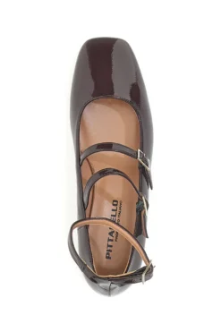 Ballerine Mary Jane Bordeaux Con Tacco Basso Pittarello C156