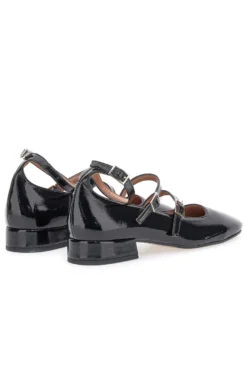 Ballerine Mary Jane Nere Con Tacco Basso Pittarello C156