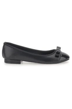 Ballerine Nere con Punta Effetto Vernice e Fiocco Decorativo THE FIRST IDE6292
