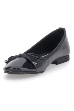 Ballerine nere con punta lucida e fiocco The First IDE1070