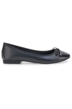 Ballerine nere con punta lucida e fiocco The First IDE1070