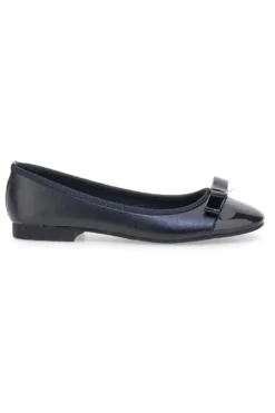 Ballerine nere effetto vernice con fiocco The First IDE6292