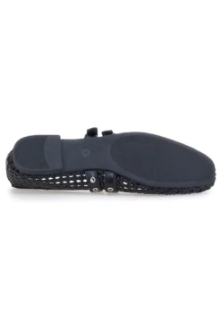 Ballerine nere intrecciate con fibbie The First IDE12 da Donna