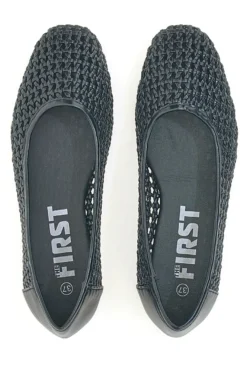 Ballerine nere intrecciate The First IDE11