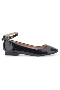 Ballerine nere vernice con cinturino alla caviglia The First IDE1075 da Donna