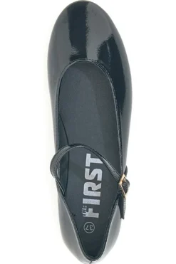 Ballerine nere verniciate con cinturino The First IDEA01
