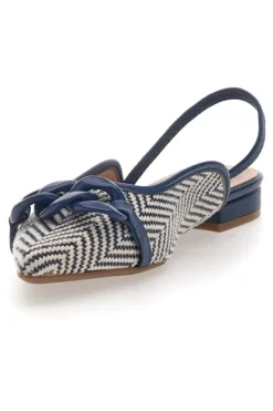 Ballerine slingback blu con fiocco e punta a contrasto Me & Me D729H1