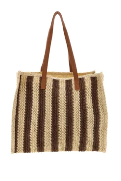 Basile gewebt beige und braun Strandtasche BA27409