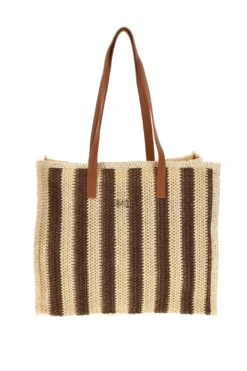 Basile gewebt beige und braun Strandtasche BA27409