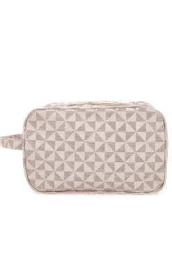 Beauty case beige con stampa geometrica JUICE MADRID 079