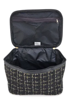 Beauty case nero con tessuto intrecciato JUICE ATENE 099
