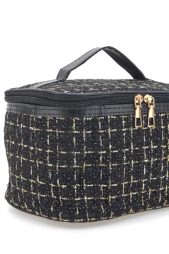 Beauty case nero con tessuto intrecciato JUICE ATENE 099