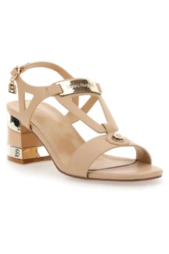 Beige Sandalen mit 6,5 cm Absatz für Damen Laura Biagiotti 8518M