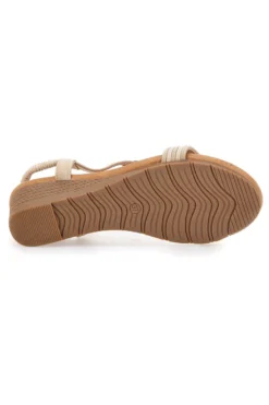 Beige Sandalen mit Keilabsatz 5 cm Prima Riga FT0893
