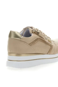 Beige Schnürschuhe mit seitlichem Reißverschluss MIO TEMPO H216364