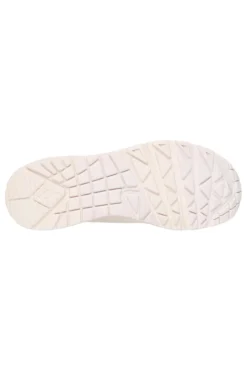 Beige Turnschuhe mit salbeigrünen Einsätzen und Skech-Air Skechers Uno Pop Back