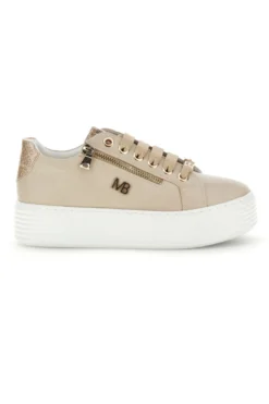 Beige Turnschuhe mit seitlichem Reißverschluss Plattform Burani 52031C769