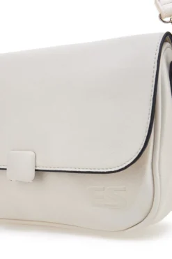 Beige Umhängetasche mit Überschlag und Magnetverschluss Emma spagnesi PU1096