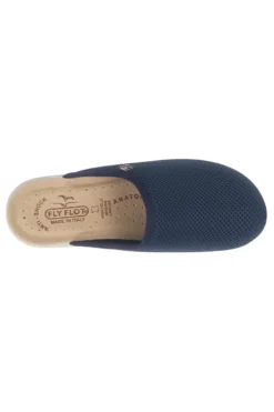Blaue Hausschuhe mit rutschfester Innensohle aus echtem Leder Fly Flot 90T40368FE