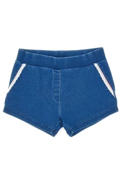 Blaue Jeansshorts mit weißer Spitze Pitt Kids PT-G-SP-05086