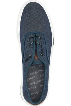 Blaue Jeans-Sneaker mit Goodyear-Schnürsenkeln 41036