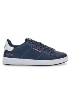 Blaue und weiße Low-Sneaker aus Baumwollgürtel Player Lth