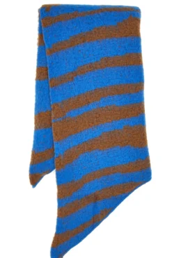 Blau und braun gestreifter Damen-Maxischal Pittarello 1198/D