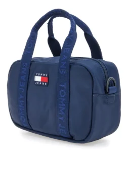 Borsa a mano blu con tracolla logata Tommy Daily Crossover