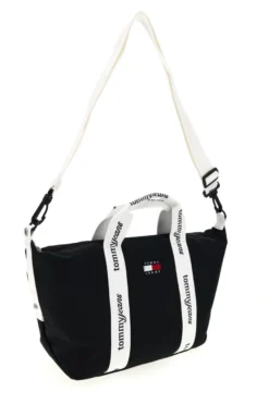 Borsa a Mano Blu in Tessuto con Bande Logo Tommy Jeans 18460