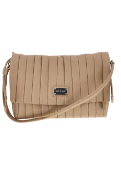 Borsa a spalla beige con pattina e pochette Me & Me E4728B
