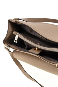 Borsa a spalla beige con tasca frontale e scomparti interni Guido Vietri TRIK30,370,B0AAA