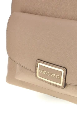 Borsa a spalla beige con tasca frontale e scomparti interni Guido Vietri TRIK30,370,B0AAA