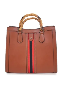 Borsa a Spalla Cuoio con dettagli Dorati Double Check 18247-3