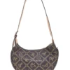 Borsa a spalla marrone stampa logo Giulia Pieralli R-335