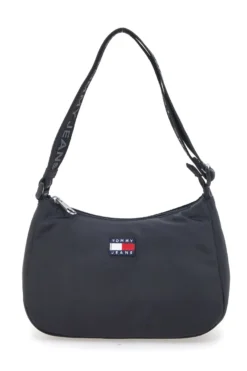 Borsa a spalla nera in tessuto con logo Tommy Jeans Shoulder Bag