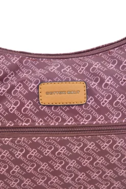 Borsa a tracolla bordeaux con stampa logata Cotton Belt K19,048,B012